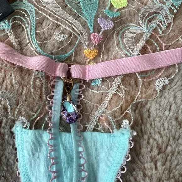 Honey Birdette Candy Blue Thong Panty Size XS
With back stone - Picture 6 of 8